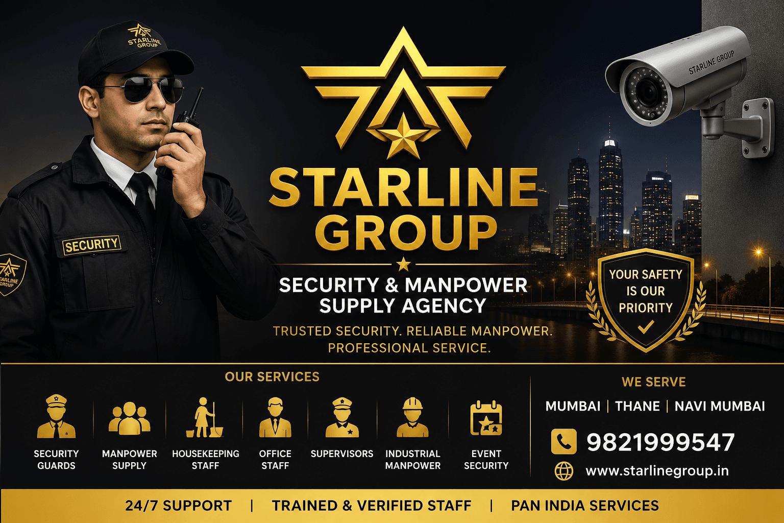STARLINE Group banner - Security & Manpower Supply Agency in Mumbai